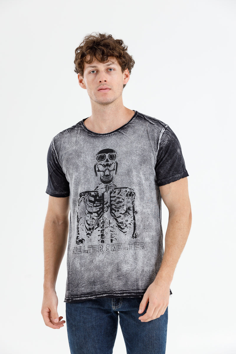 Camiseta Preta Helmet Skeleton