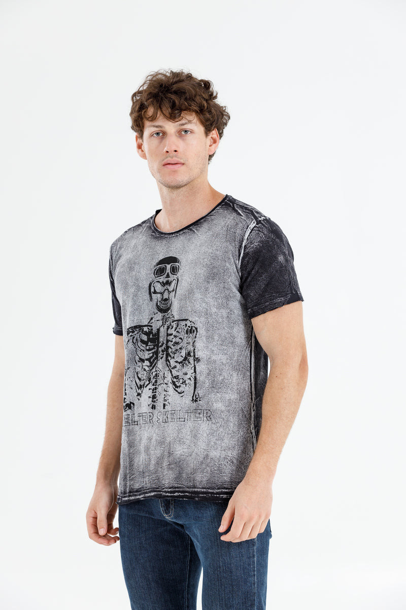 Camiseta Preta Helmet Skeleton